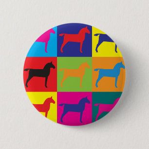 Horses Pop Art 6 Cm Round Badge