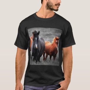 Horses Portrait: Selective Color Photography T-Shirt