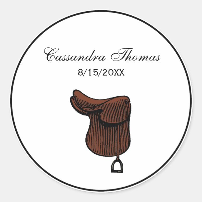 Horses - Preppy Equestrian Tack Saddle Colour Classic Round Sticker (Front)