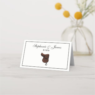 Horses - Preppy Equestrian Tack Saddle Colour Place Card