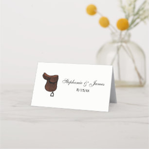 Horses - Preppy Equestrian Tack Saddle Colour Place Card