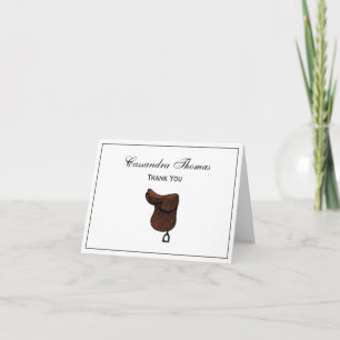 Horses - Preppy Equestrian Tack Saddle Colour Thank You Card