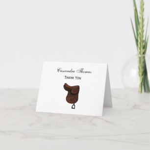 Horses - Preppy Equestrian Tack Saddle Colour Thank You Card