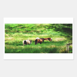HORSES RECTANGULAR STICKER
