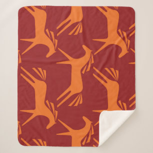 Horses: Red Seamless Equestrian Beauty. Sherpa Blanket