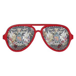 Horses Retro Party Shades, Red Aviator Sunglasses
