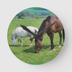 Horses Round Clock