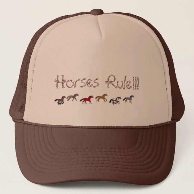 Horses Rule!!! Trucker Hat (Front)