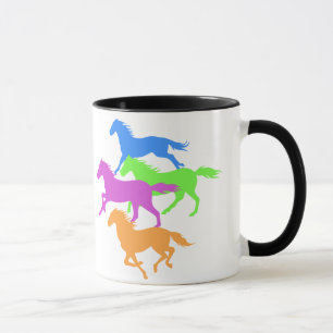 Horses run color - Choose background color Mug