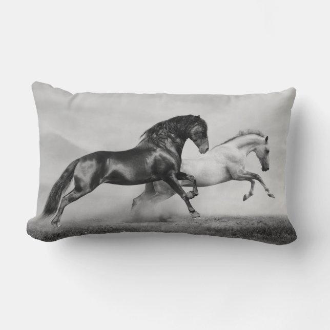 Horses Run Lumbar Cushion (Front)