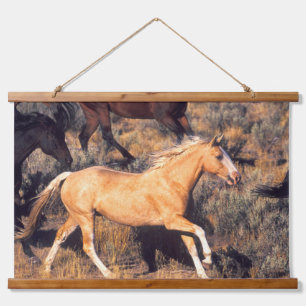 Horses Running a Ponderosa Ranch Hanging Tapestry