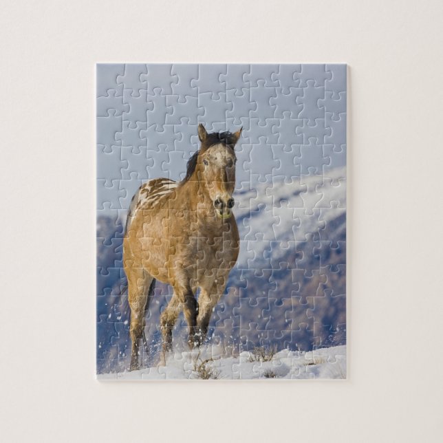 Horses Running in Snow Jigsaw Puzzle (Vertical)