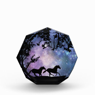 Horses Running in the moonlight fine art Photo Block