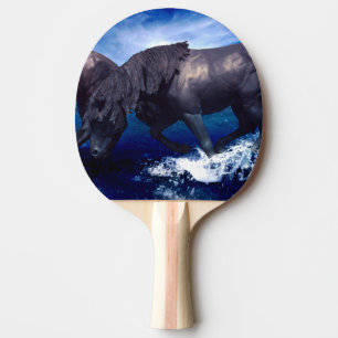 Horses Running In The Water landscape Ping Pong Paddle