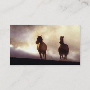 Horses Running On The Hill Business Card
