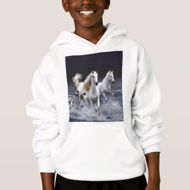 Horses running  throw pillow (Front)