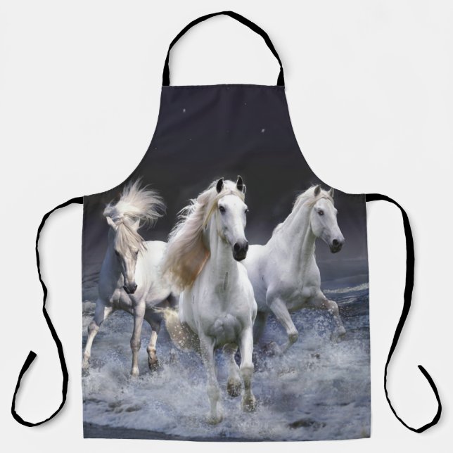 Horses running  throw pillow apron (Front)