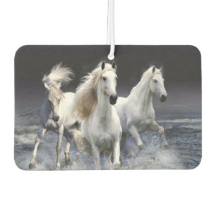 Horses running  throw pillow car air freshener