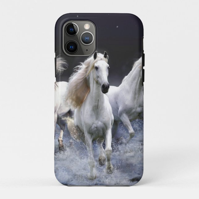 Horses running  throw pillow Case-Mate iPhone case (Back)