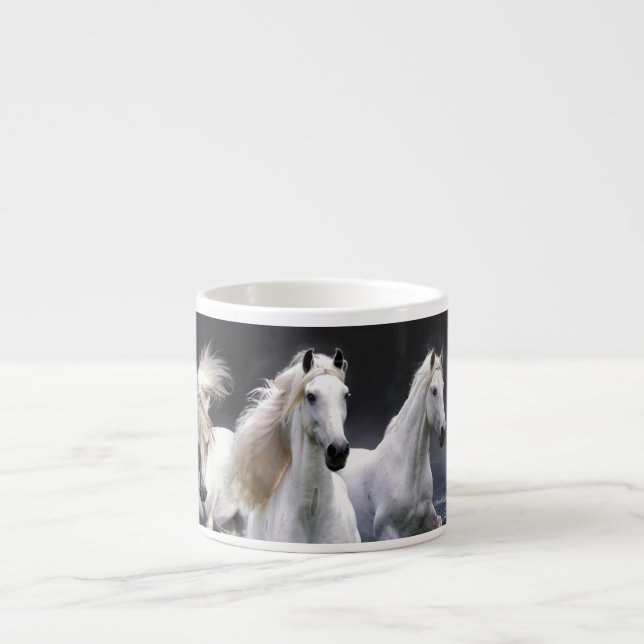 Horses running  throw pillow espresso cup (Front)