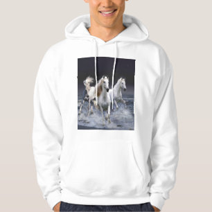 Horses running throw pillow hoodie