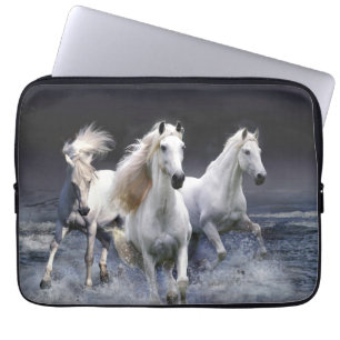 Horses running  throw pillow laptop sleeve
