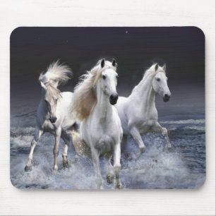 Horses running  throw pillow mouse pad