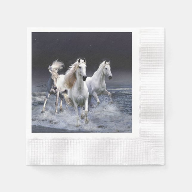 Horses running  throw pillow napkin (Front)