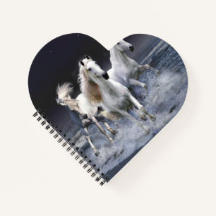 Horses running  throw pillow notebook