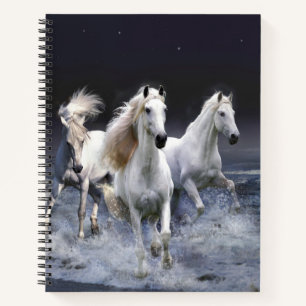 Horses running  throw pillow notebook