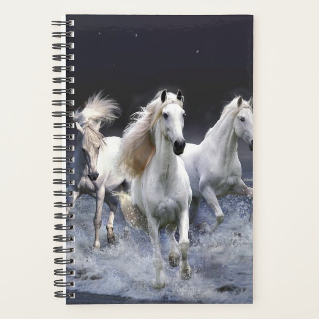 Horses running  throw pillow planner (Front)
