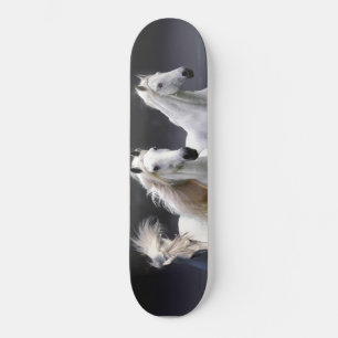 Horses running throw pillow skateboard