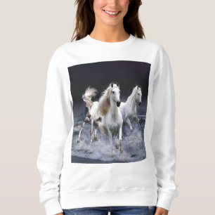 Horses running  throw pillow sweatshirt