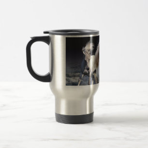 Horses running throw pillow travel mug