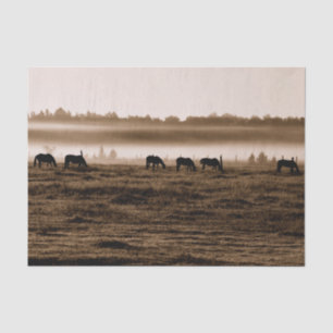 Horses Rustic Vintage Sepia Texture Decoupage Tissue Paper