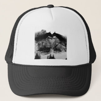Horses snow California Kirkwood Hearts chute Ski V Trucker Hat
