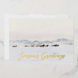 Horses Snowy Winter Christmas Equestrian Business
