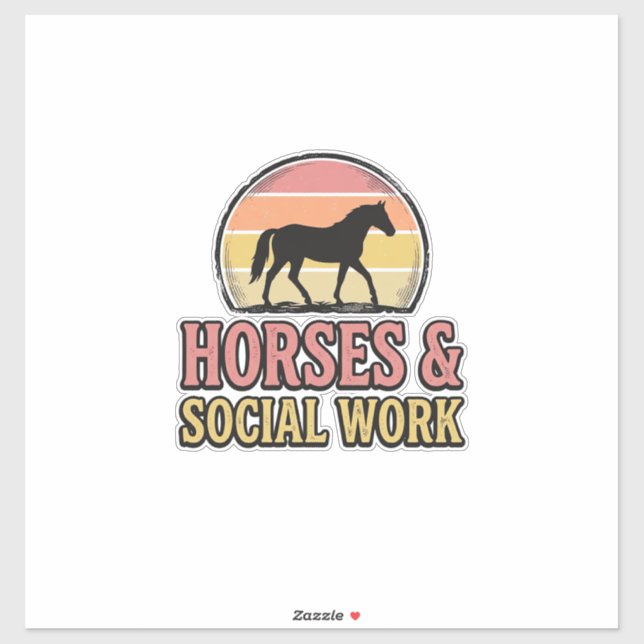 Horses & Social Work Retro Sunset Vector Design_1 (Sheet)