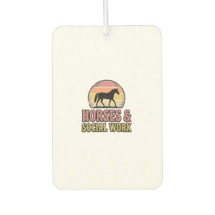 Horses & Social Work Retro Sunset Vector Design_1 Car Air Freshener