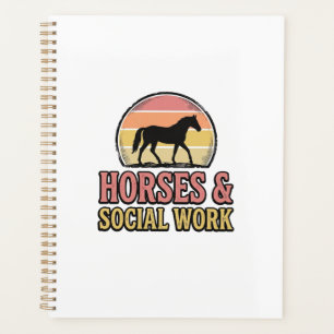 Horses & Social Work Retro Sunset Vector Design_1 Planner