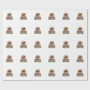 Horses & Social Work Retro Sunset Vector Design_1 Wrapping Paper