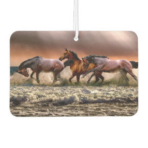 Horses Sunset and Surf Car Air Freshener