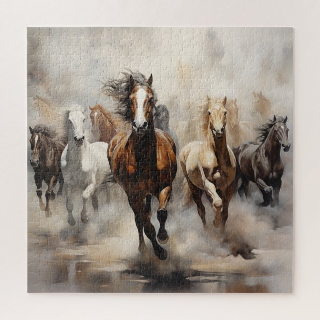 Horses Untamed Running Free Jigsaw Puzzle (Vertical)