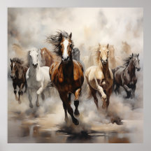 Horses Untamed Running Free
