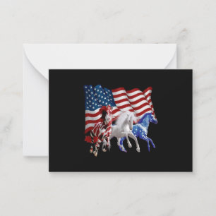 Horses Usa American Flag Horse Card