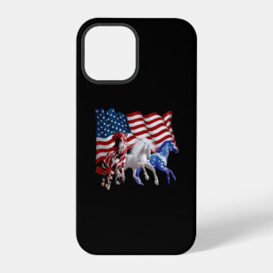 Horses Usa American Flag Horse iPhone 12 Pro Case