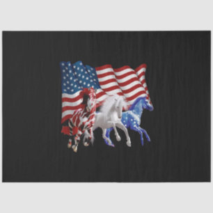 Horses Usa American Flag Horse Tissue Paper
