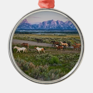 Horses Walk Metal Tree Decoration