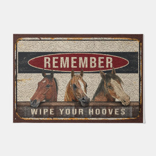 Horses Welcome Doormat Remember Wipe Your Hooves