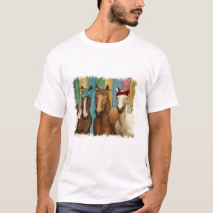 Horses with Bandanas for Horseback Riding Horse Lo T-Shirt